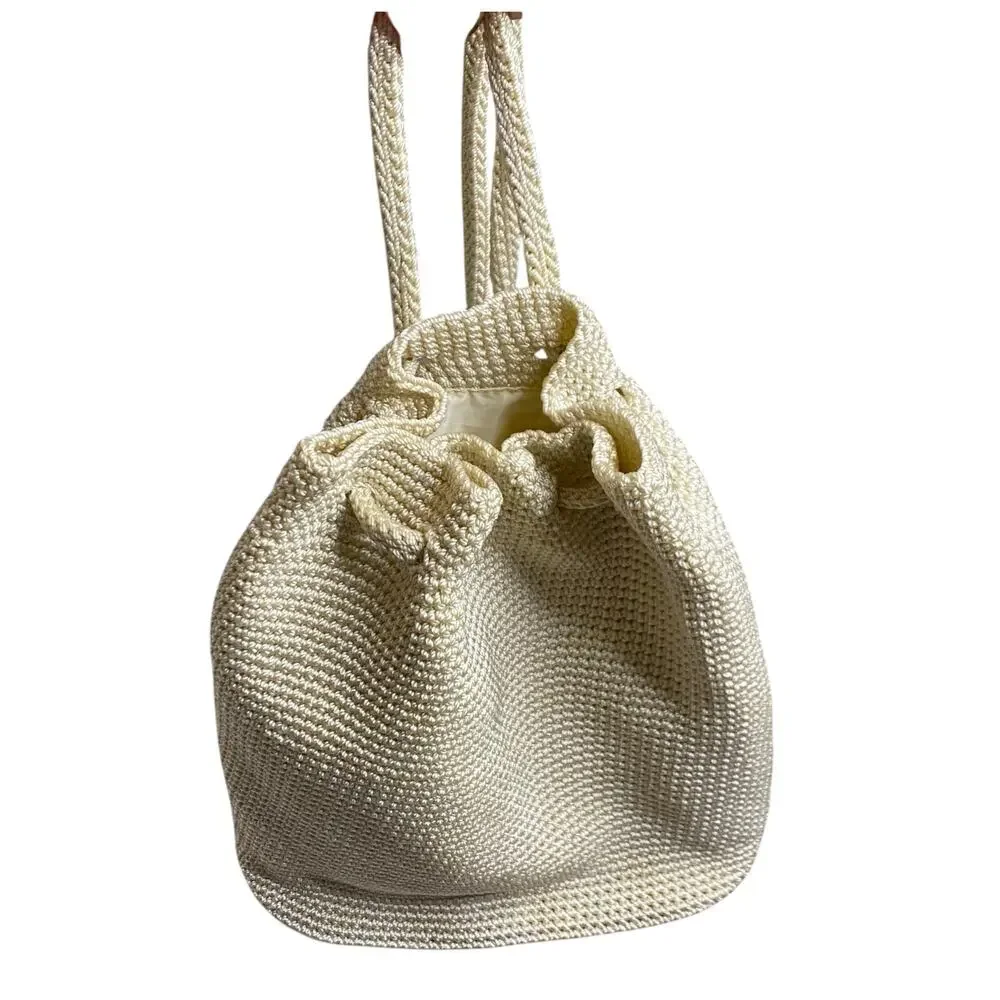 The Sak Creamy White Crochet Knitted Backpack